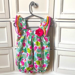 Tropical colored toddler romper, 18 months